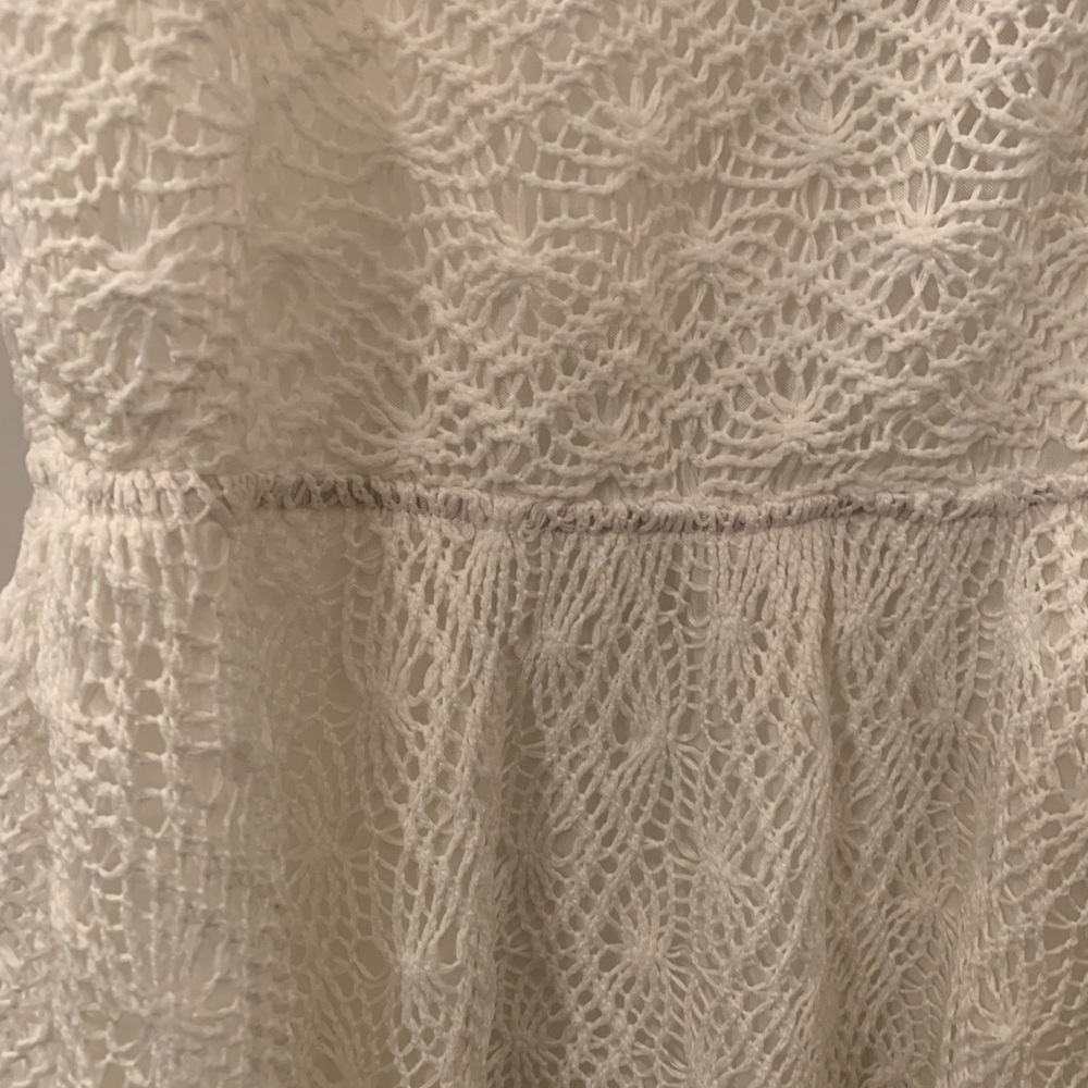 White Spring dress. Just above the knee. Small.